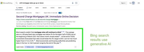 Bing AI in SERP